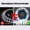 5V USB LED Strip Light 2835 White/Warm White Flexible Adhesive Lighting Tape Cuttable with Switch for Cabinet Mirror TV Bedroom