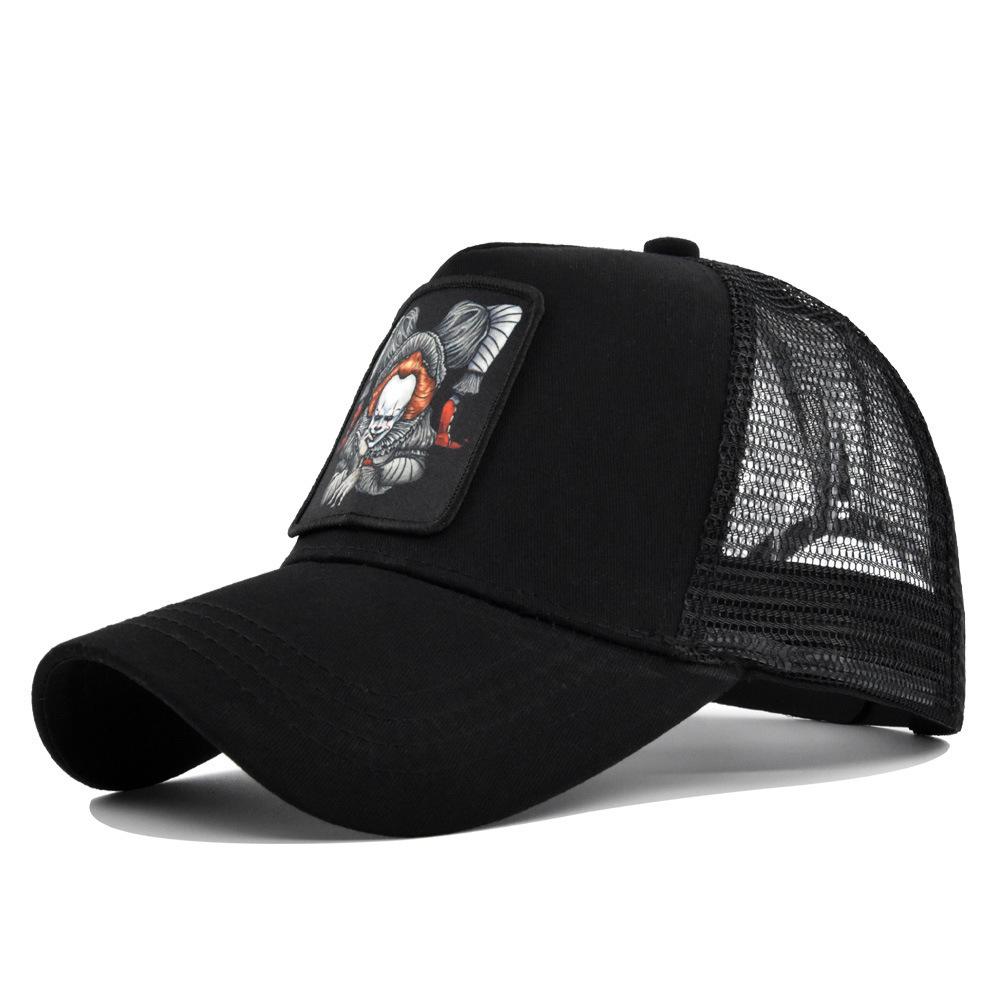Clown baseball cap embroidered duckbill cap mesh cap stylish curved brim sun hat mesh cap adjustable