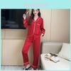 Silk Pajama Set For Women With Long Sleeve Top And Pants For Home Comfort
