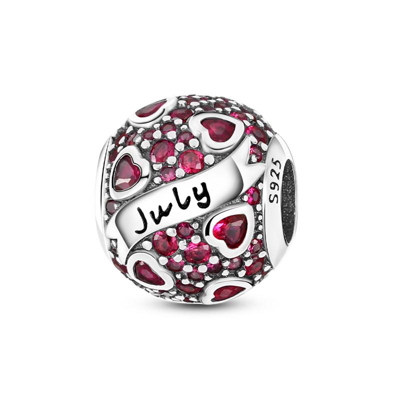 Copper Colorful Round Inlaid Zircon Charms Beads Pendant Fit Original Pandora Bracelet Copper Jewelry Gift