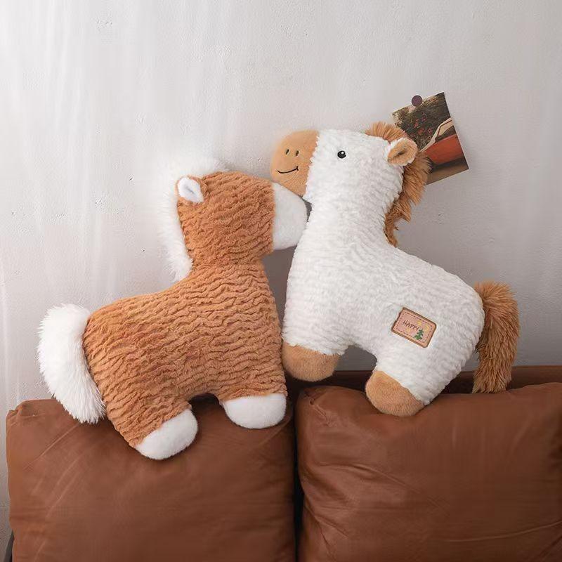 New simulation pony throw pillow plush doll doll sofa cushion sleeping doll gifts souvenir merchandise