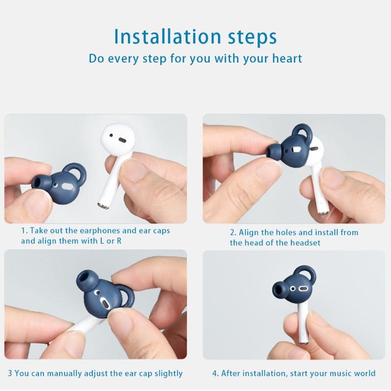 2Pieces Non-slip Earbuds Silicone Sleeve Tips for  1/2&Earpods Headsets Spare Parts Replacements
