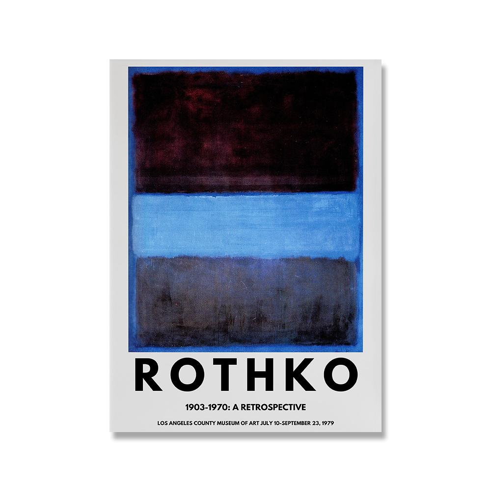 Mark Rothko Exhibition Poster Blue Pink Yellow Art Print Yayoi Kusama Vintage Museum Wall Picture Abstract Painting Home Decor