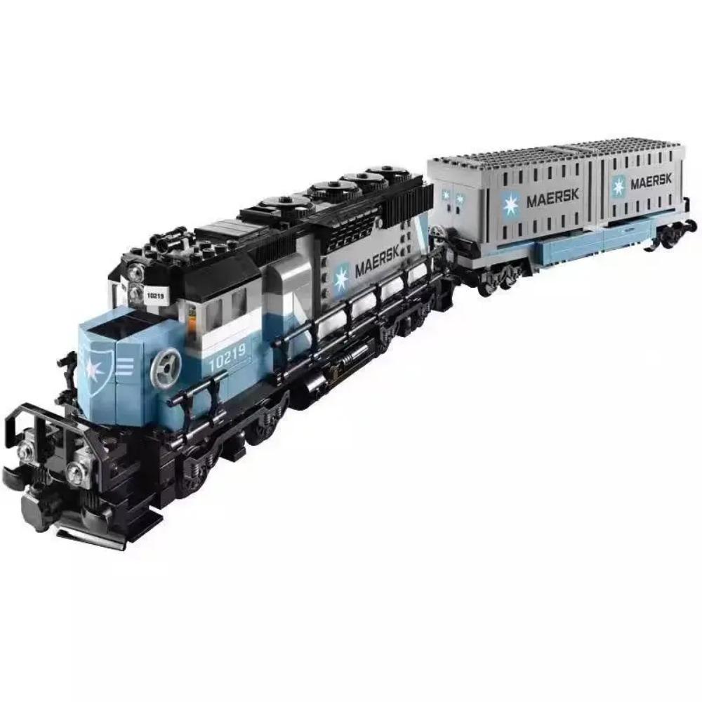 2024 New Classic Creative Container Freight Maersk Train Building Block Toy 10219 Gifts