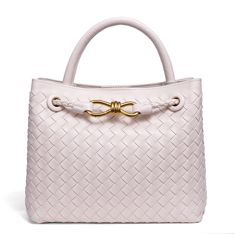 

Новая сумка-бабочка женская ручной работы женская плетеная сумка металлическая веревочная пряжка сумка через плечо сумка-мессенджер портативная сумка-тоут 25*19*9 белый