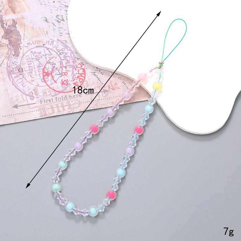 Colorful Bear Cartoon Phone Case Lanyard with Square Plaid Electroplating