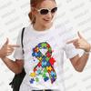 Autism Awareness Shirt Women Clothing Unisex Tshirts Autism Support Tshirt Short Sleeve Clothes Awareness Month Oversized Tees