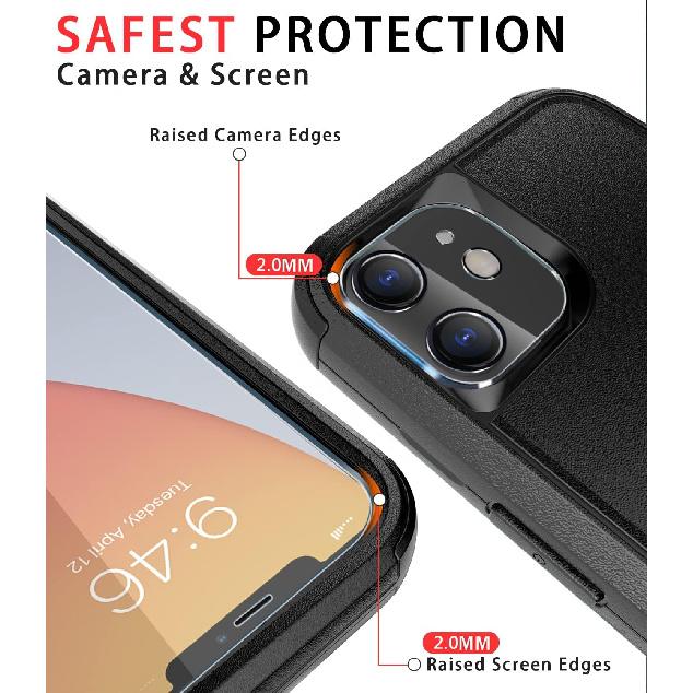 

Diverbox для чехла iPhone 11 [Противоударный] [Защита от падений] [Защитное стекло для экрана], Чехол для телефона повышенной прочности для Apple iPhone 11 Black-3in1