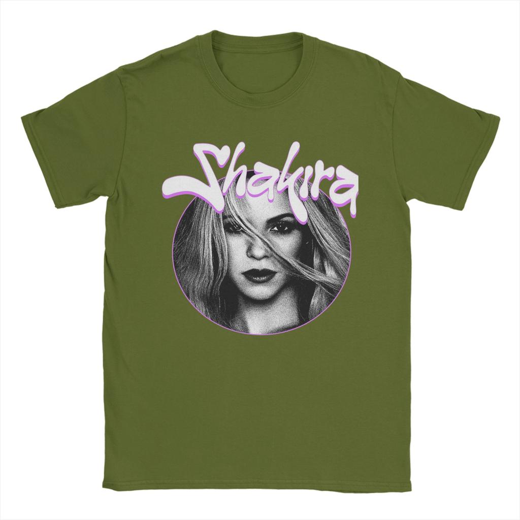 Singer Shakira TShirts for Unisex Vintage Cotton Tees O Neck Short Sleeve T Shirt Party Clothes