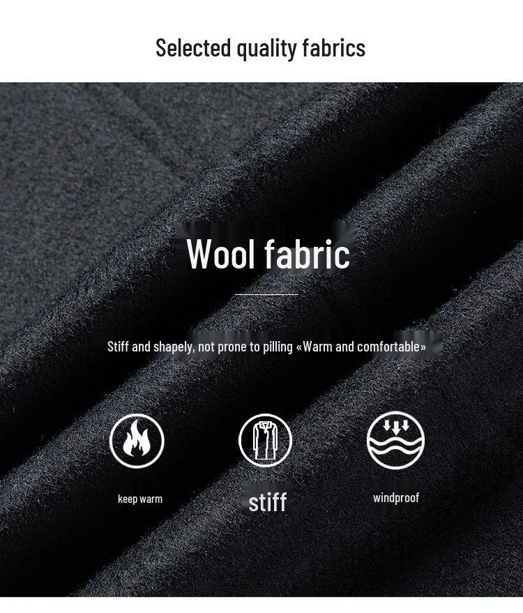 Men's Extra Long Wool Tweed Trench Coat - Business Formal Wear