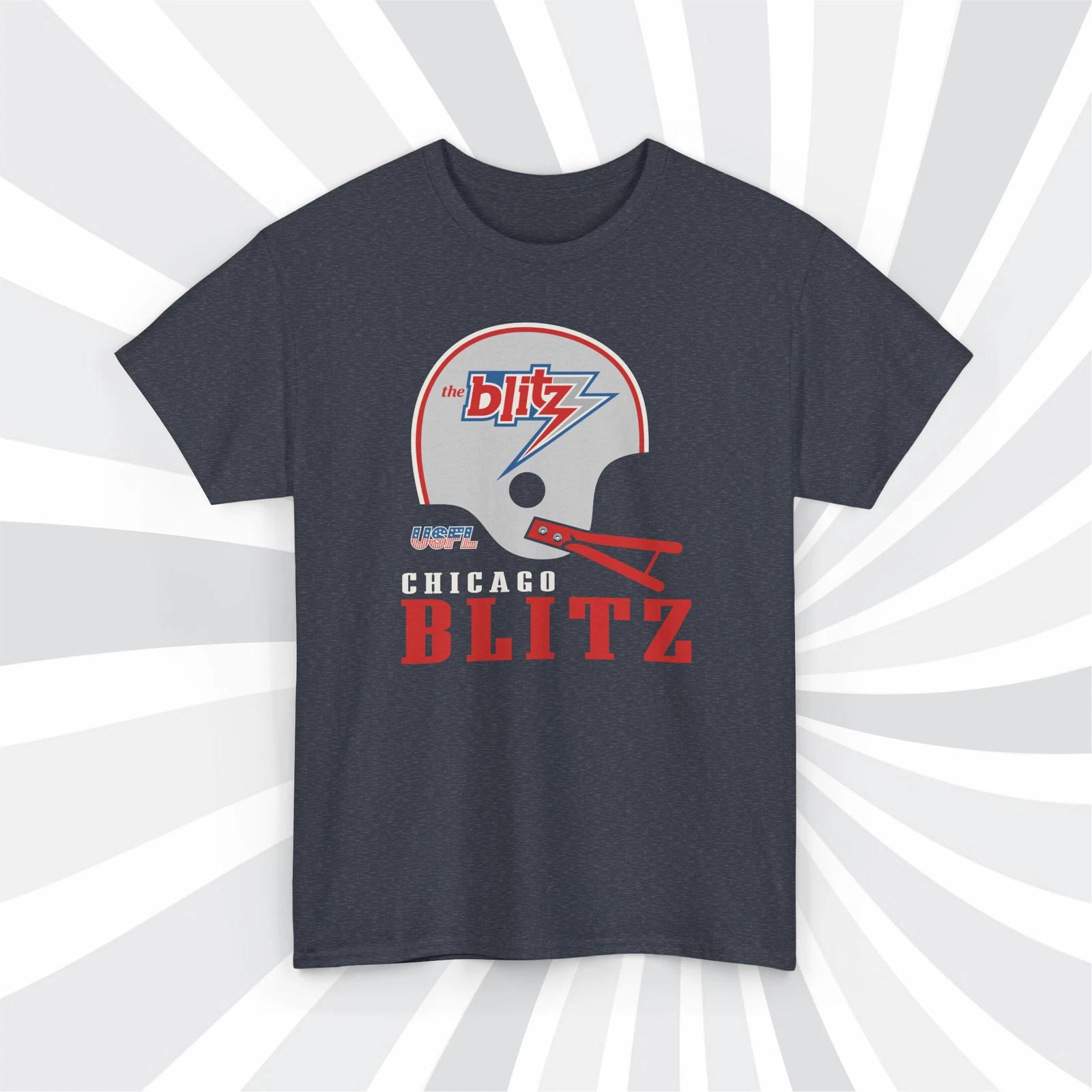 Chicago Blitz 1983 USFL Vintage Football Navy Heather T shirt - Bears 3XL
