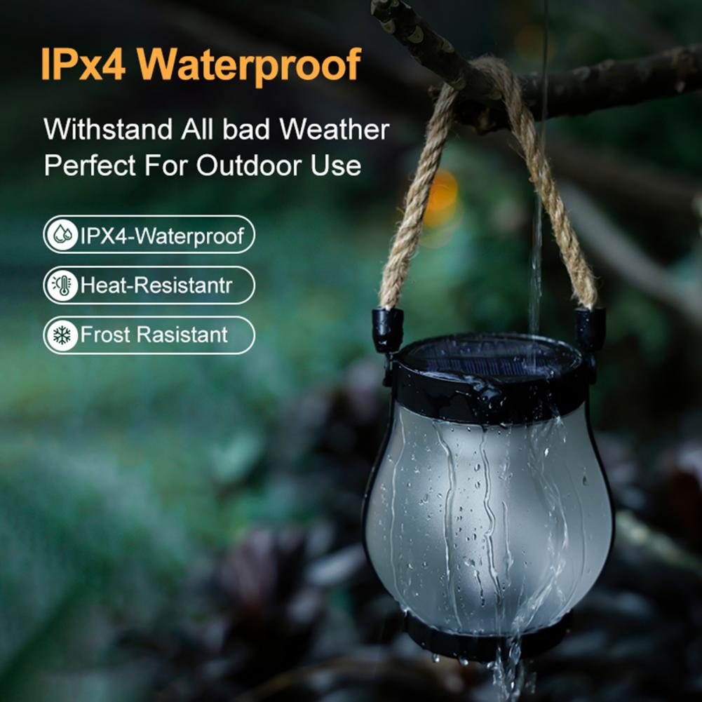 Dual Charging Solar Light Solar Flame Light Outdoor Waterproof Solar Lantern with Flickering Flame Effect Dual for Hanging