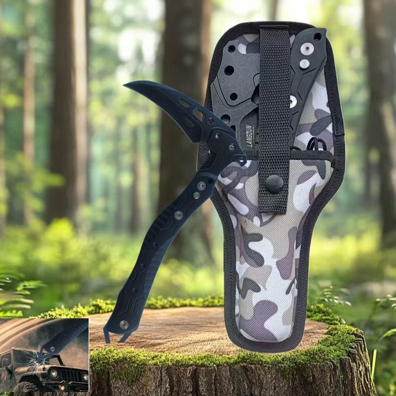 Vysoce kvalitní multifunkční skládací taktický srp Pohodlný venkovní zahradní ruční nástroj pro sekání, pletí a kácení EDC