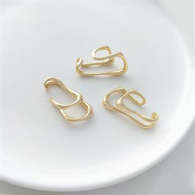 Punk Metall Doppelschicht Ohrklemme Ohrclip Damen Nicht gepierct Geometrische Linien Ohrringe Wickel Ohrklemme Clips Trendiger Schmuck Party