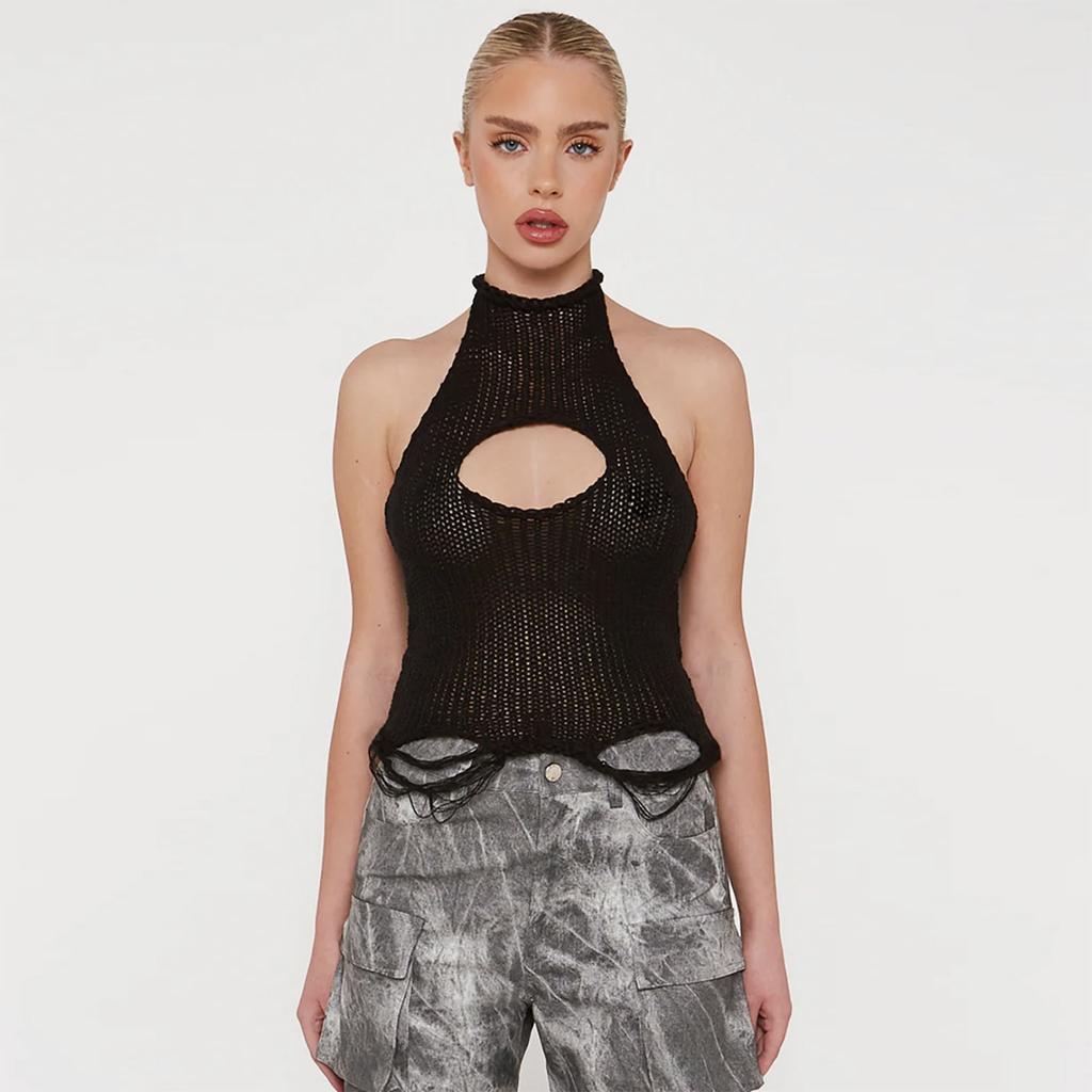 Women's Spring/Summer Woolen Backless Casual Vest Top