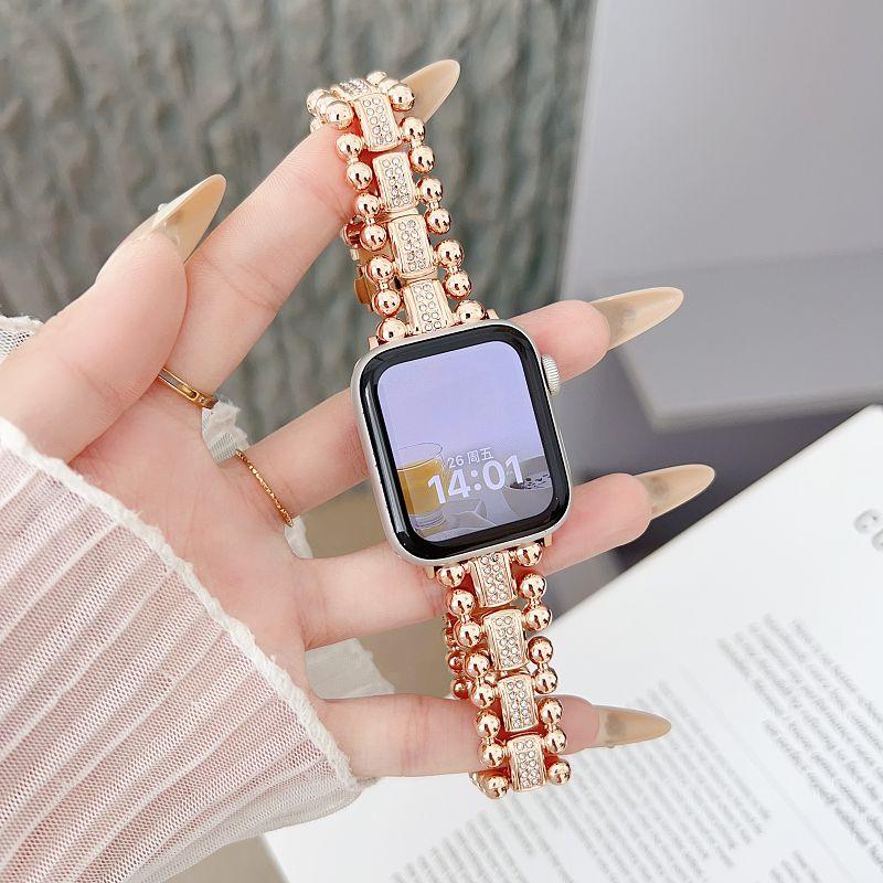 Diamond Metal Band for Apple Wath 38 40 41 44 42 46 49mm Women Wristband Bling Stainless Steel Watch Strap for iWatch S11 10 9 8
