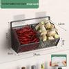 Wall-Mounted Spice Rack & Vegetables Basket with Onion, Ginger, Garlic Storage