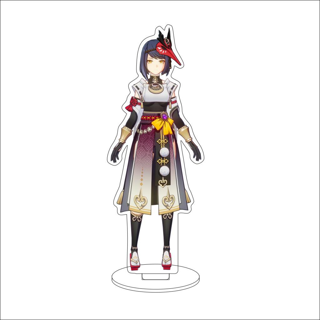 16CM Anime Genshin Impact Cosplay Acrylic Stand Ornaments Aether/Lumine/Paimon/Asmoday/Ronova  Figure Stand Halloween Gift
