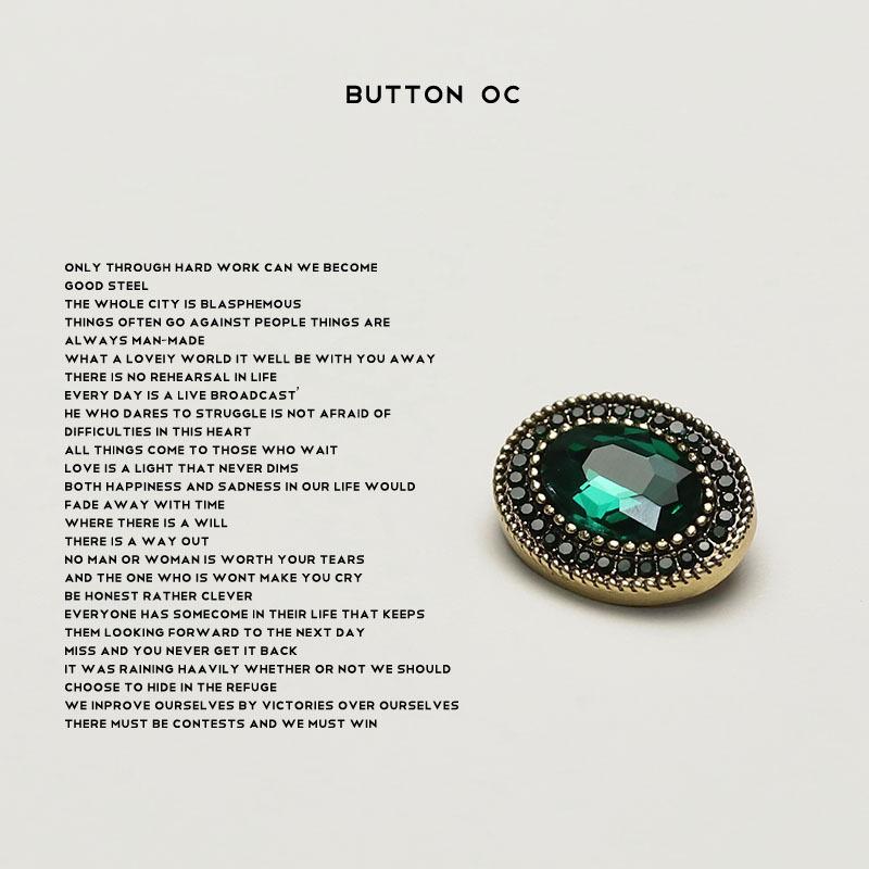 5 Stück Ovaler Edelstein Diamant Legierung Knopf Kleiner Duft Retro Stil Doppelseitiger Nylonmantelknopf Damenmantel Dekorativer Knopf