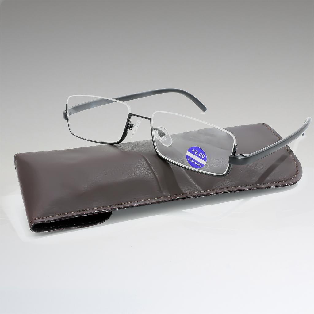Fashion Reading Glasses Ultra Narrow Lightweight Semi Rimless Metal Frame Free Case Gift