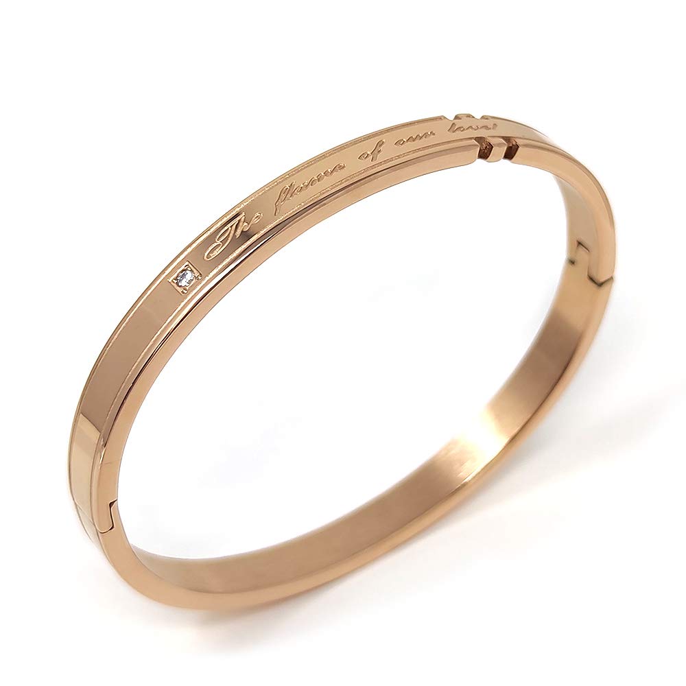 

Bangle Bracelet Stainless Steel Simple Jewelry Pink Gold Men s SSBE-006A