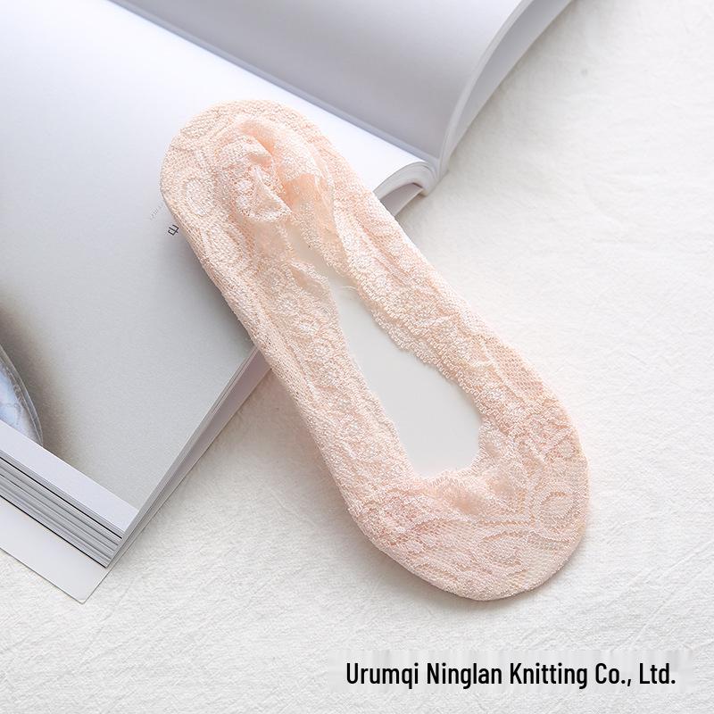 Women's Summer Lace Non-Slip Invisible Socks - Thin, Low Cut, Versatile