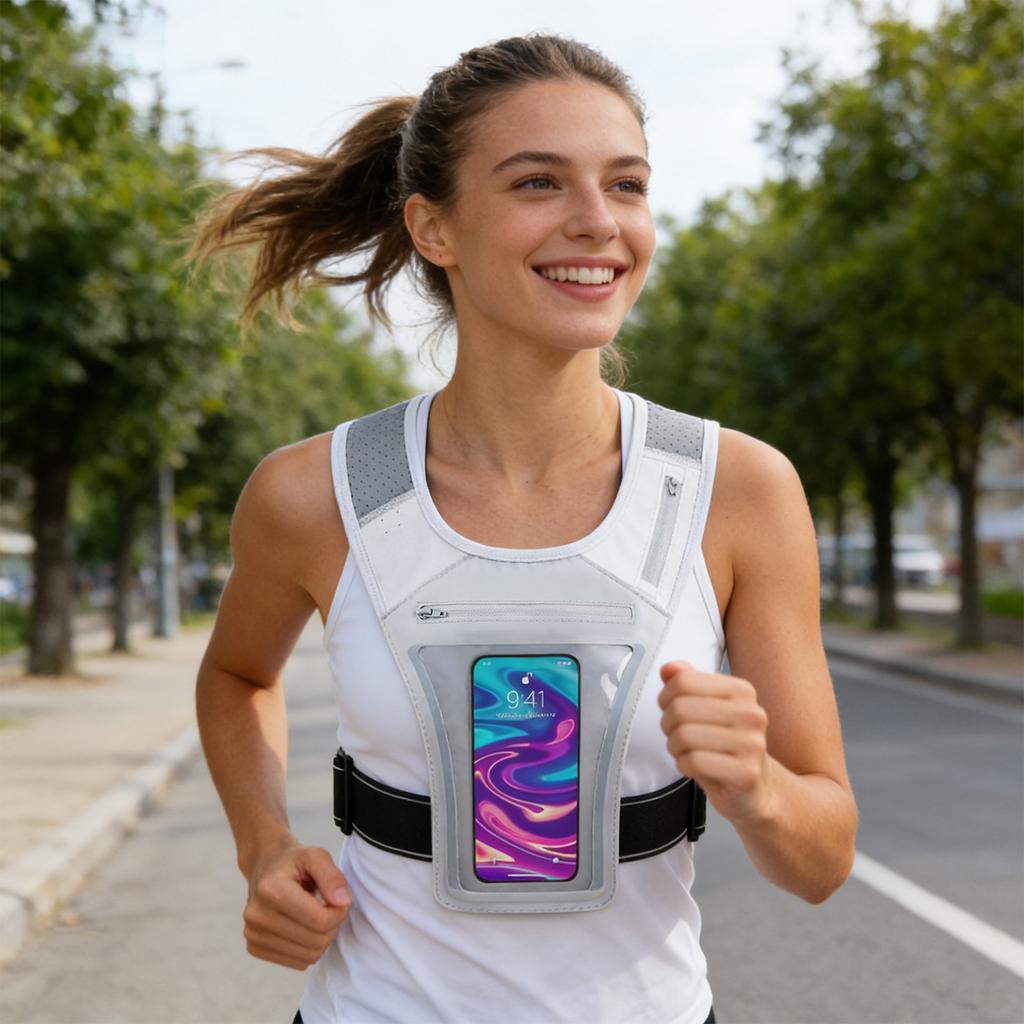 Fits 7 Inch & 17 Pro Max Phones, Outdoor Running Phone Vest, Multi-Functional Sports Vest Bag, Portable Storage Bag For Outdoor Activities