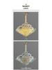 Postmodern Retro Wave Crystal Chandelier for Living Room, Bedroom, or Dining Light - Eye Protection & Atmospheric Design