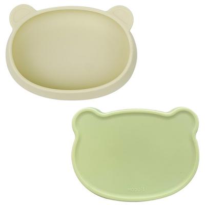 Blue Mama Modooi Infant Bear Plate + Lid Set, Green Bean, 1 Set, Popular Korean Parenting Items