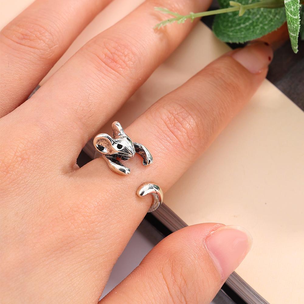 1 Kreativer Vintage Rat Verstellbarer Legierungsring - Einfach und Niedlich Hypoallergen und Umweltfreundlich Dekorative Accessoires Geschenke