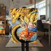 1 buc. Pătură din flanelă cu imprimeu Son Goku, Calitate înaltă, Pentru toate anotimpurile, Decor pentru casă, Căldură și confort, Perfectă pentru cadouri de Crăciun
