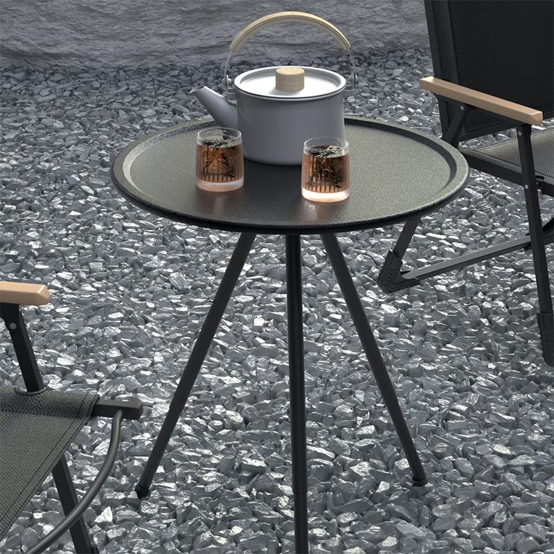 Outdoor Camping Table With/Without Lamp Stand Adjustable Telescopic Dining Table Abs + Steel Pipe For Camping Bbq Picnics