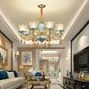 European Style Living Room Chandelier Home New Style Hall Simple Bedroom Restaurant Light Luxury Ceramic Crystal Lamp