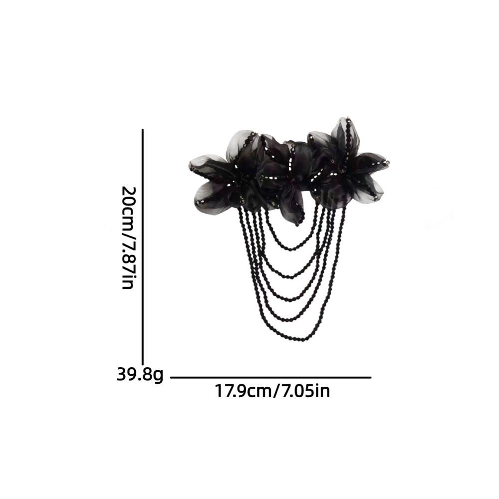 1Pc New Beaded Decoration Flower Patch Detachable Crystal Chiffon DIY Sewing Decals Tassel Shoulder Tassel Epaulet