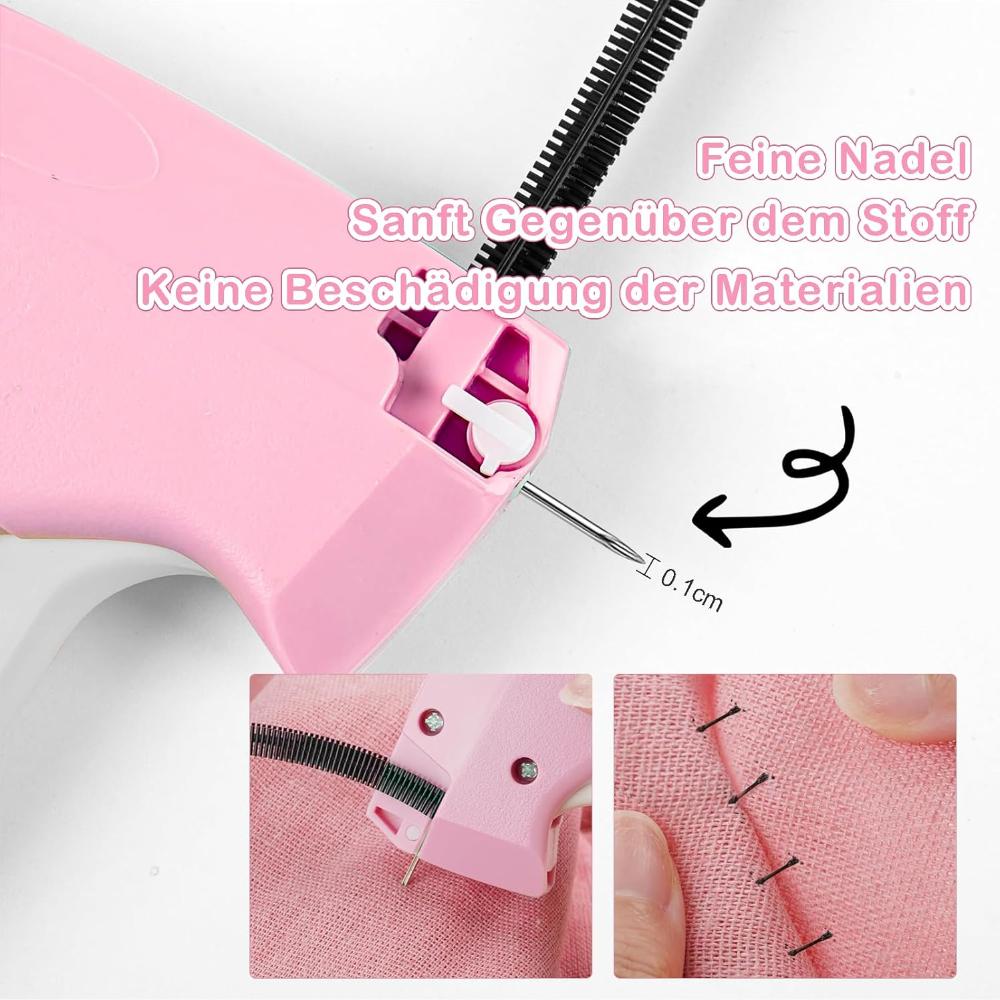 Labeling Gun for Clothing,Portable Sewing Gun for Fast Clothing Fixing,Contains 6 Spare Needles, 1000 Black Fasteners and 1000 White Fasteners