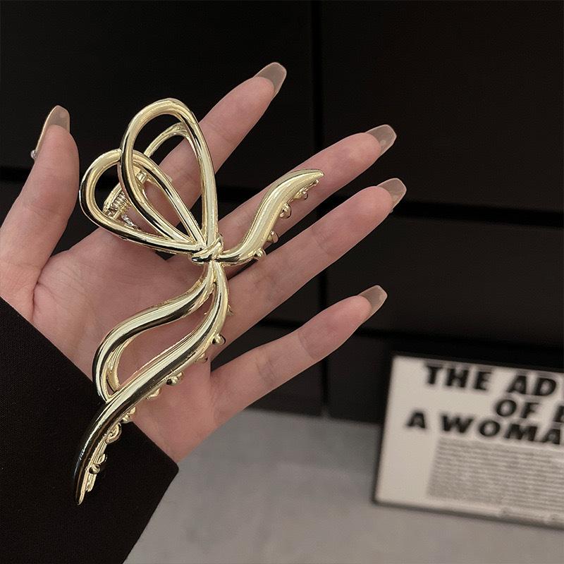 High-End Metal Butterfly Hair Clip for Women - Large, Elegant 2024 Style Shark Clip