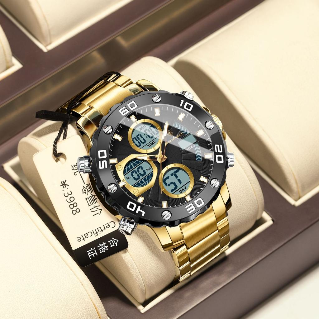 POEDAGAR National Top Swiss Brand New Men's Dual Display Digital Watch Multifunctional Sports Wristwatch