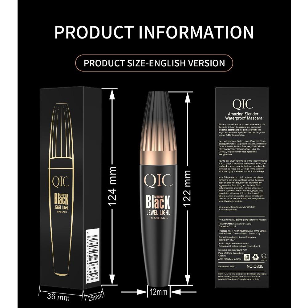 QIC Plumb 4D Mascara Slender and Thick Curls Without Blooming Waterproof Waterproof
