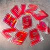 1pc Red Laser Motorcycle Number 0-9 Waterproof Sticker for Motorbike Front Fairing Fuel Tank Car Windows Bicycle Vinyl Decals