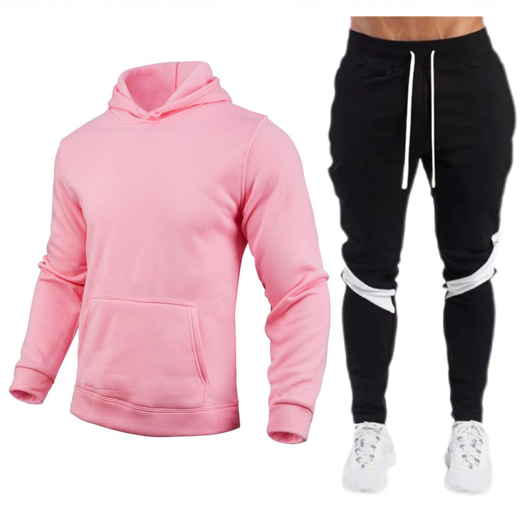 220g Solid Color Pullover Men's Women's Hoodie Sports Set Fleece Hooded Sweatshirt