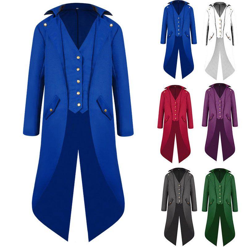 Acheter Manteau de queue Steampunk Vintage pour enfants, veste gothique victorienne, manteau de Cosplay, Costume d'halloween