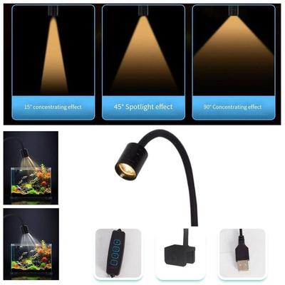 Adjustable Fish Tank Clip Lamp 360 Degree Rotation Energy Saving Aquarium Spotlight USB Waterproof Fish Tank Lights