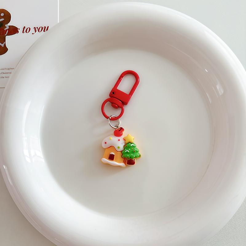 Christmas Cartoon Cute Keychain Santa Claus Elk Snowman Pendant Keyring Backpack Hanging Decoration Year Party Gifts