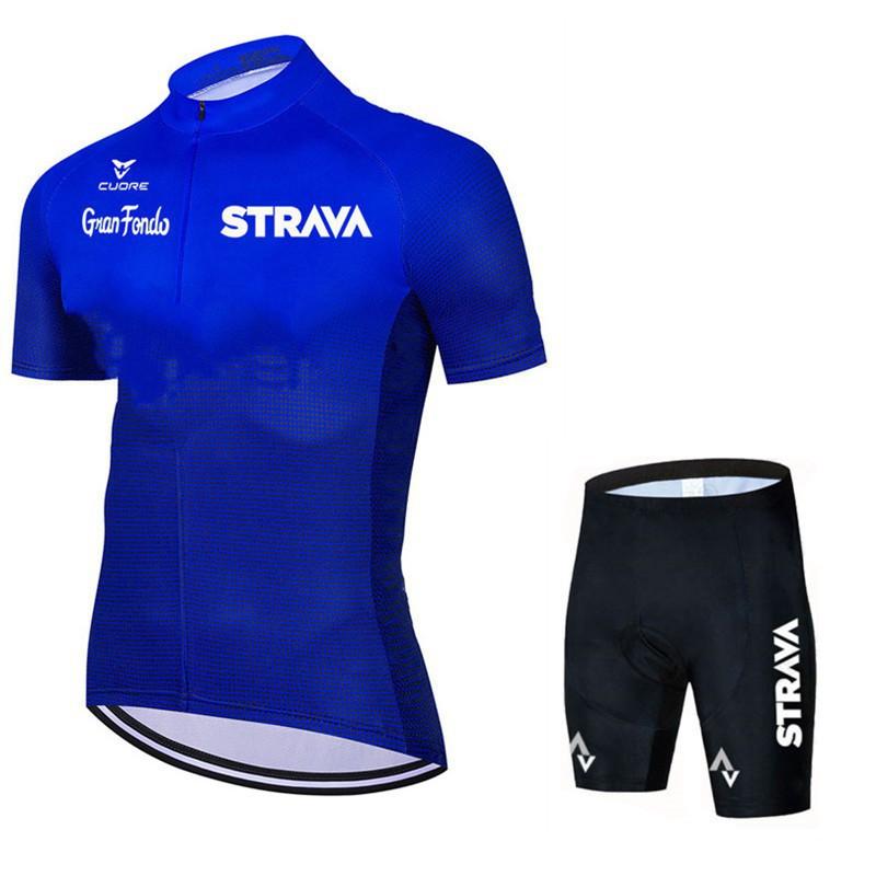 Short-sleeved Men's Cycling Suit Mountain Breathable Bicycle Set Strava Team