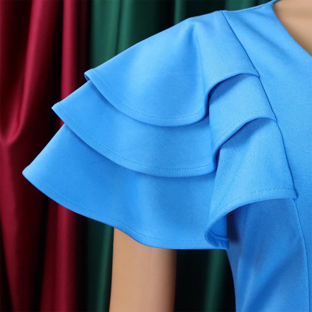 Plus Size Women's Dress Summer Temperament Commuter Square Neck Short-sleeved Sexy Hip Dresses