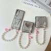 For Samsung Zflip6 Folding Screen Flip Fold7 Bracelet for Huawei Pocket2 Leather Love Mirror Mobile Phone Case