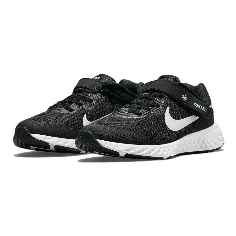 Nike Revolution 6 FlyEase 4E GS Black White Kids Sneakers Dark-Smoke-Grey DO5065-003