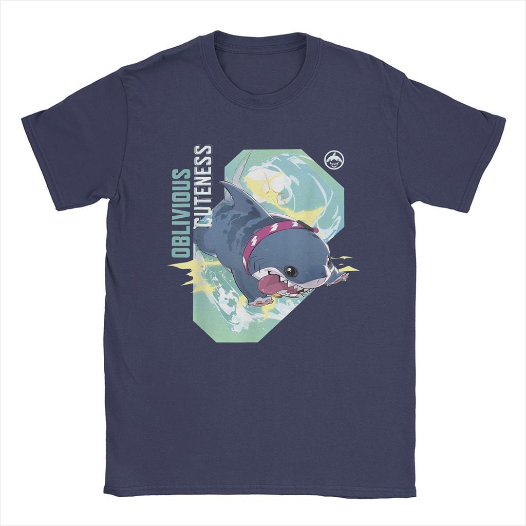 Men's T-Shirt Marvel-Rivals PVP Jeff the Land Shark Unique Cotton Tees Short Sleeve Oblivious Cuteness T Shirts Crew Neck Tops