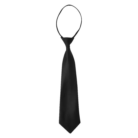 

Neck Tie Adjustable Drawstring Smooth Fabric Men Tie Black Formal Easy Fit Quick Release Necktie Outfit Accessory