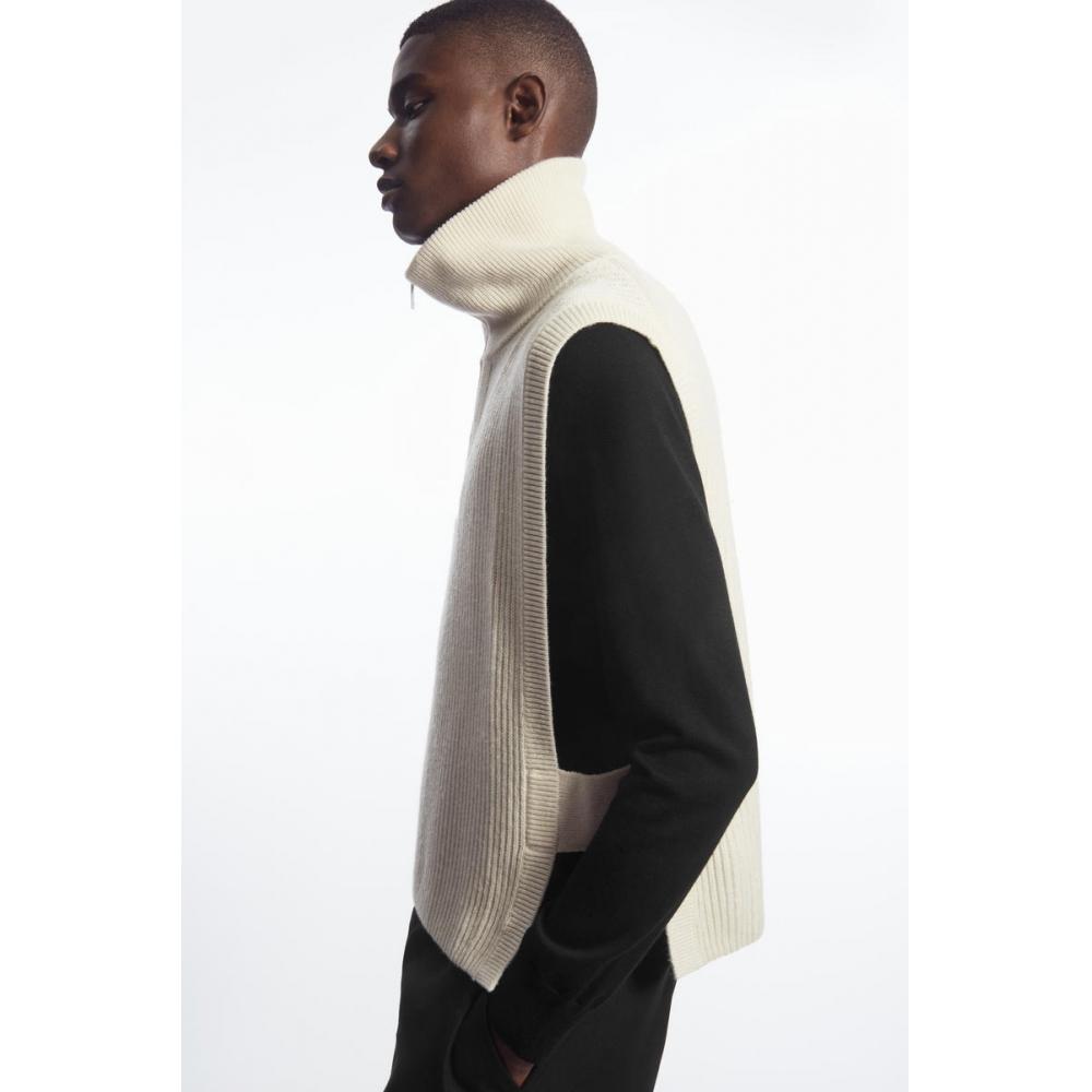 

COS Japan жилет с половиной молнии в рубчик